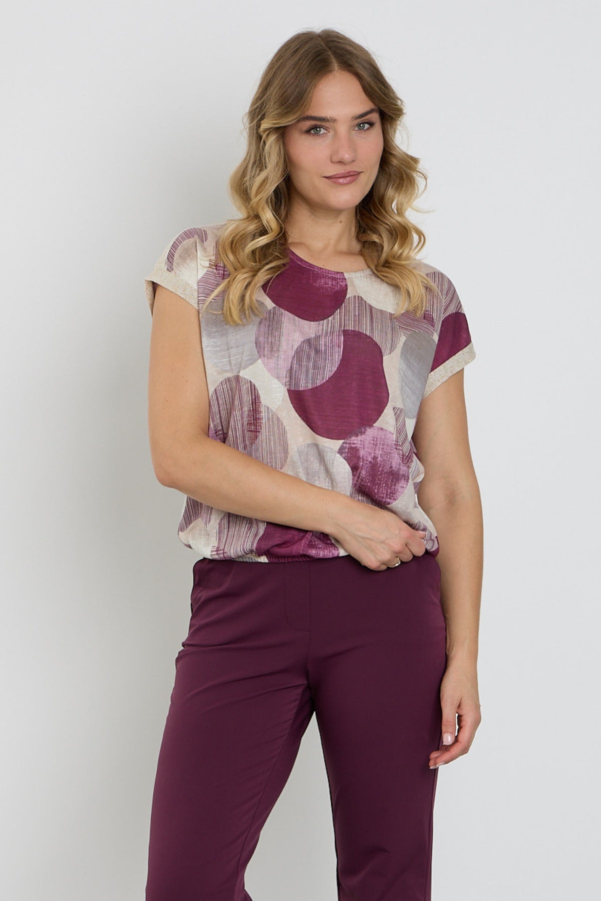 Lichte blauwe blouse met all-over print van Enjoy, stijlvolle en casual voor dagelijks gebruik.