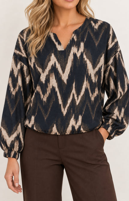 Blouse Grafische Print Navy 156868