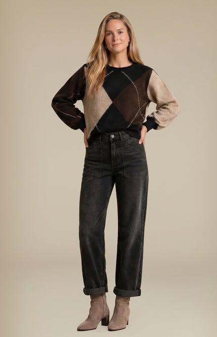 Broek Casey Overdye Brown Tinted SRB5174