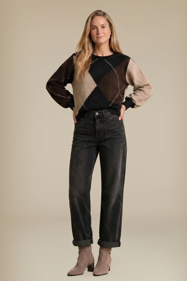 Broek Casey Overdye Brown Tinted SRB5174