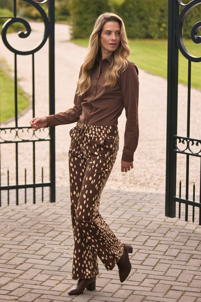 Heavy Travel Broek Bambi Print Chestnut 202136