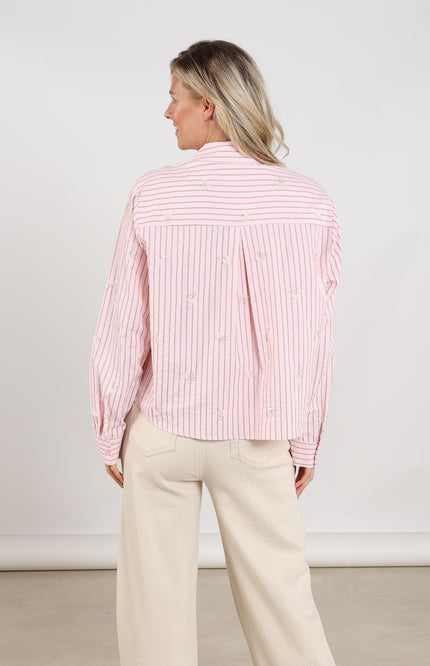 Nukus Blouse Nowi Stripe Blush NKS02162 Stretchshop.nl