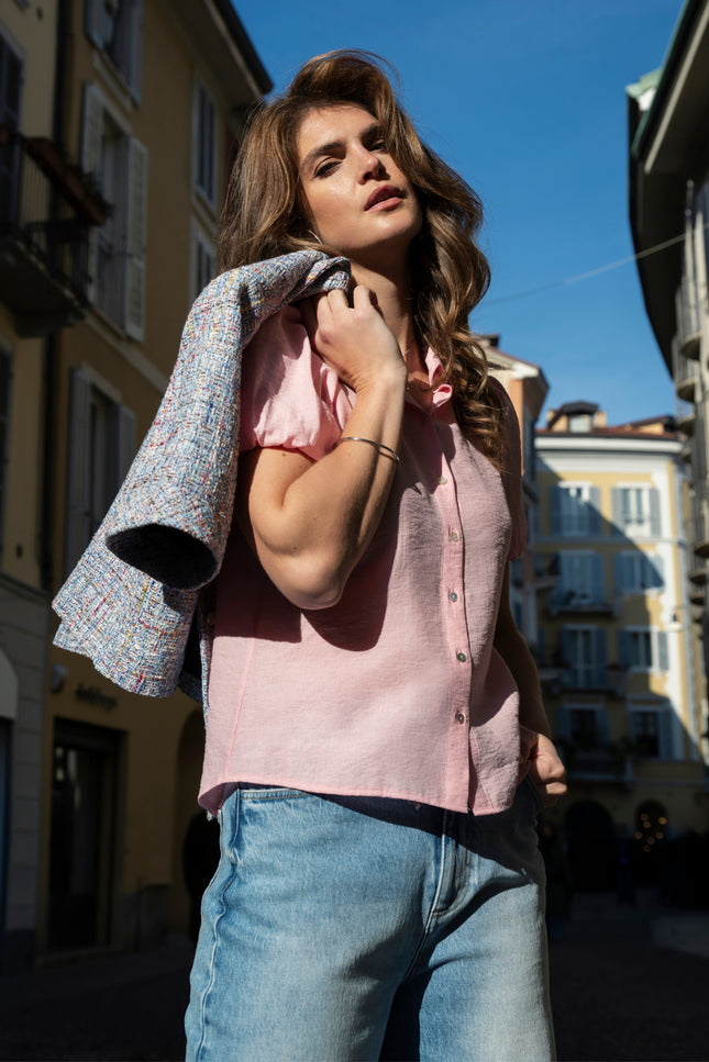 Elvira Casuals Blouse Didi Soft Pink Stretchshop.nl