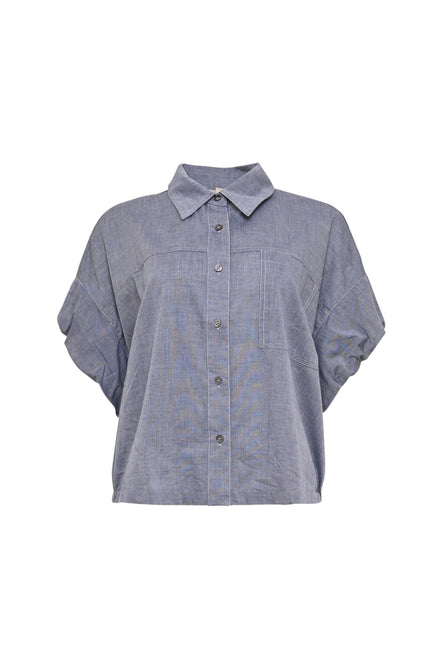 Maicazz Blouse Sindy Jeans Blue Stretchshop.nl