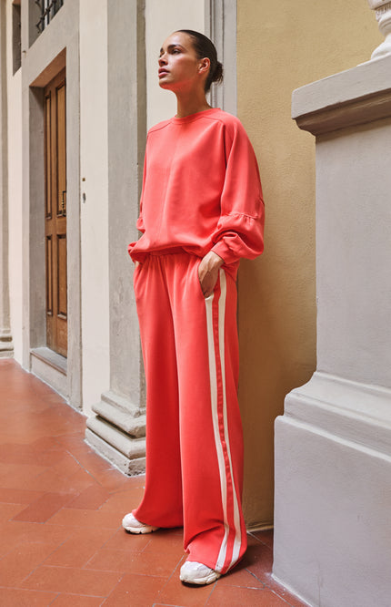 Broek Wide Stripe Modal Chili Red SP26.05006