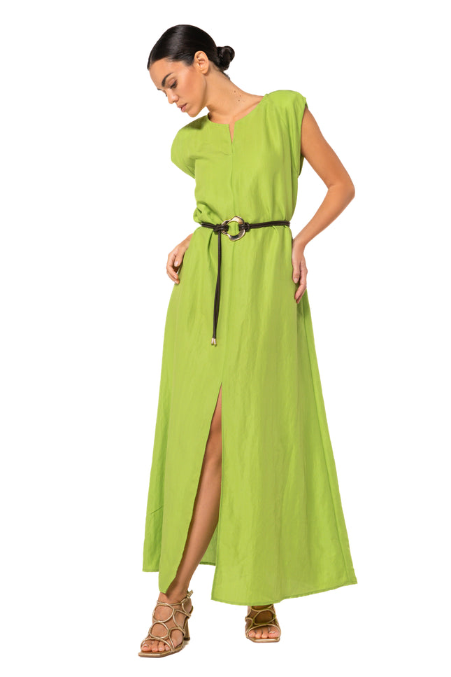 Caroline Biss Jurk Maxi Lime 1117-66 Stretchshop.nl