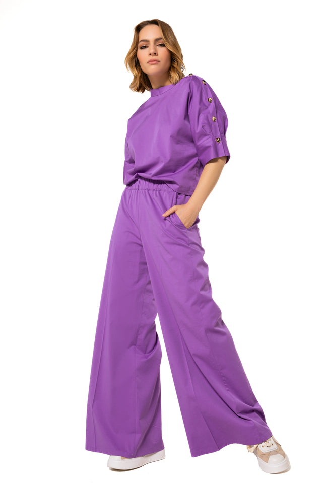 Caroline Biss Broek Palazzo Lavander 1508-41 Stretchshop.nl