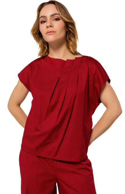 Top Plooidetail Dark Red 1610-50