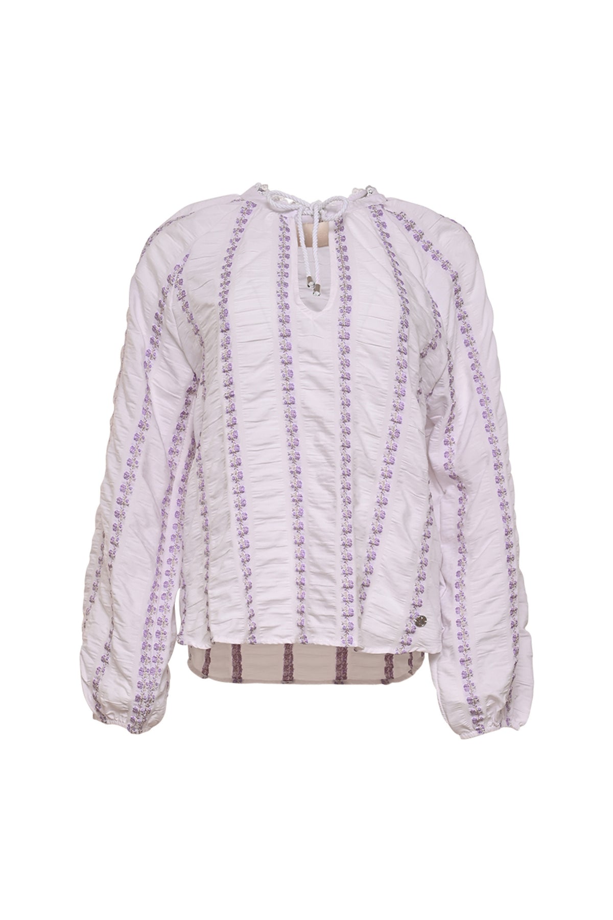 Lila gestreept top van Maicazz & Zizo, modieuze en comfortabele damesblouse met strepen, geschikt voor dagelijks gebruik