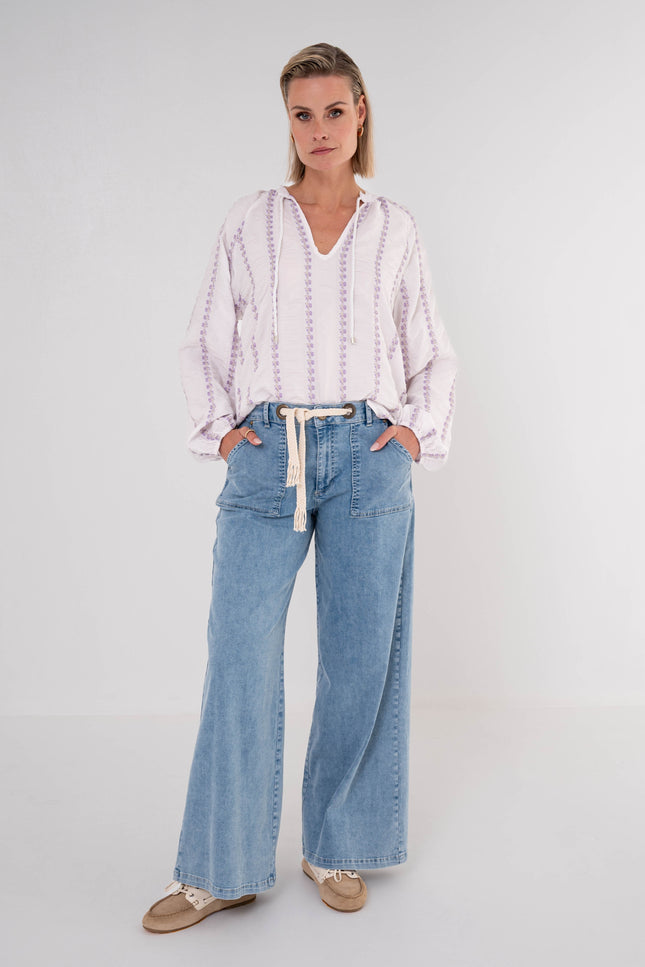 Maicazz Top Totton Lilac Stripe Stretchshop.nl