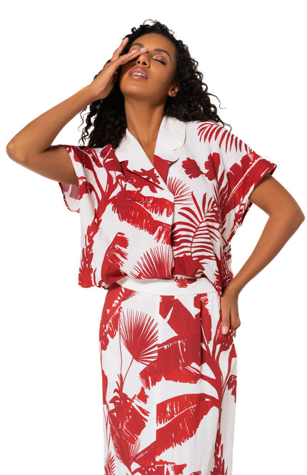 Caroline Biss Blouse Botanische Print Multi Color 1690-59 Stretchshop.nl