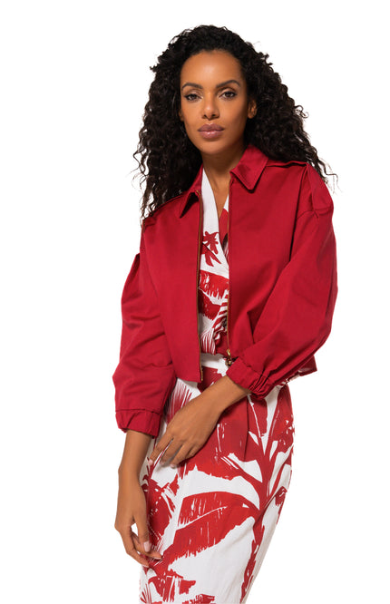 Caroline Biss Jacket Bomber Dark Red 1815-50 Stretchshop.nl