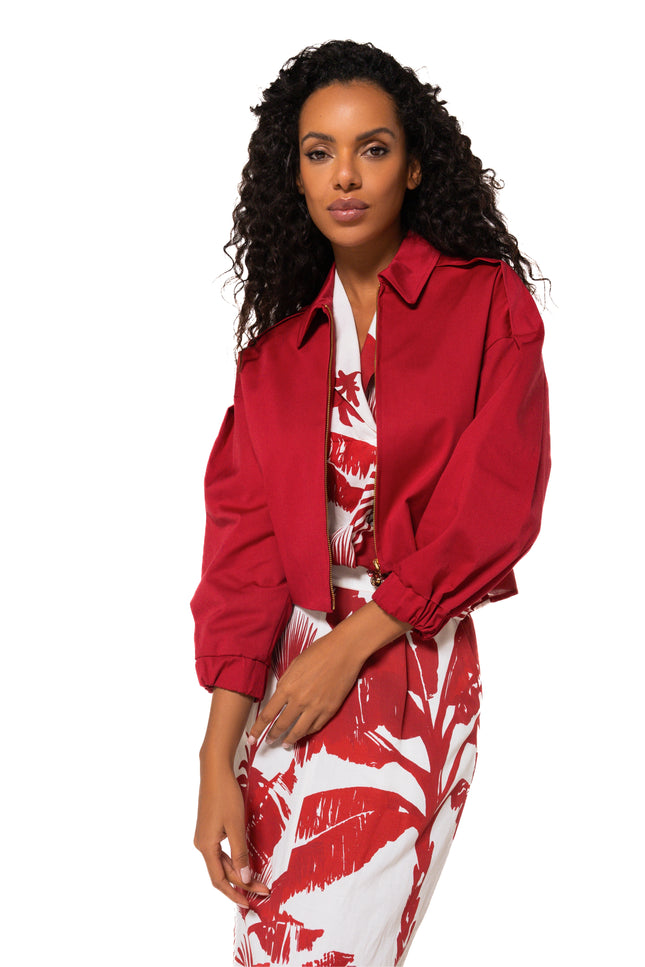 Caroline Biss Jacket Bomber Dark Red 1815-50 Stretchshop.nl