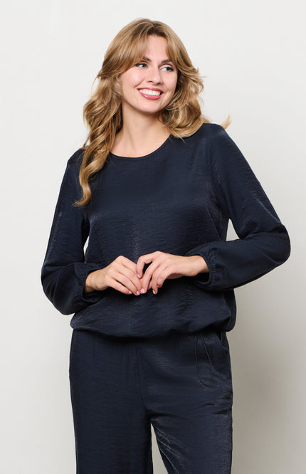 &Co woman Blouse Messina Navy BL414 Stretchshop.nl