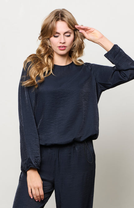 &Co woman Blouse Messina Navy BL414 Stretchshop.nl