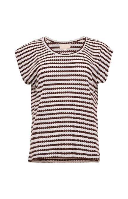 Maicazz Top Tanya Stripe Choco Stretchshop.nl