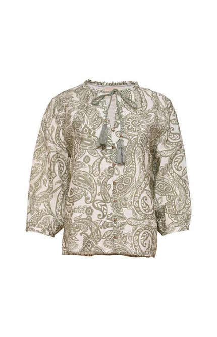 Maicazz Blouse Taisley Olive Paisley Stretchshop.nl