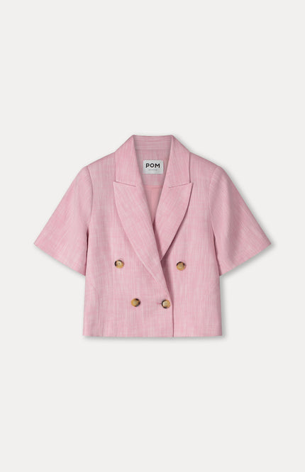 POM Amsterdam Blazer Shell Pink SP9571 Stretchshop.nl