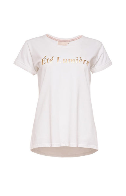 Maicazz T-shirt Onora Offwhite Gold Stretchshop.nl