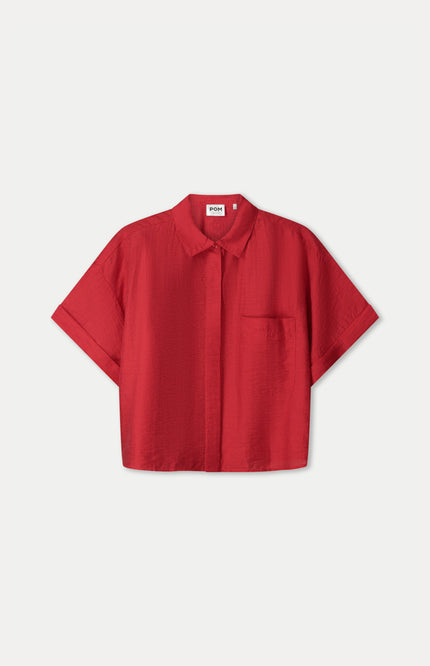 POM Amsterdam Blouse Bloom Red SP9582 Stretchshop.nl