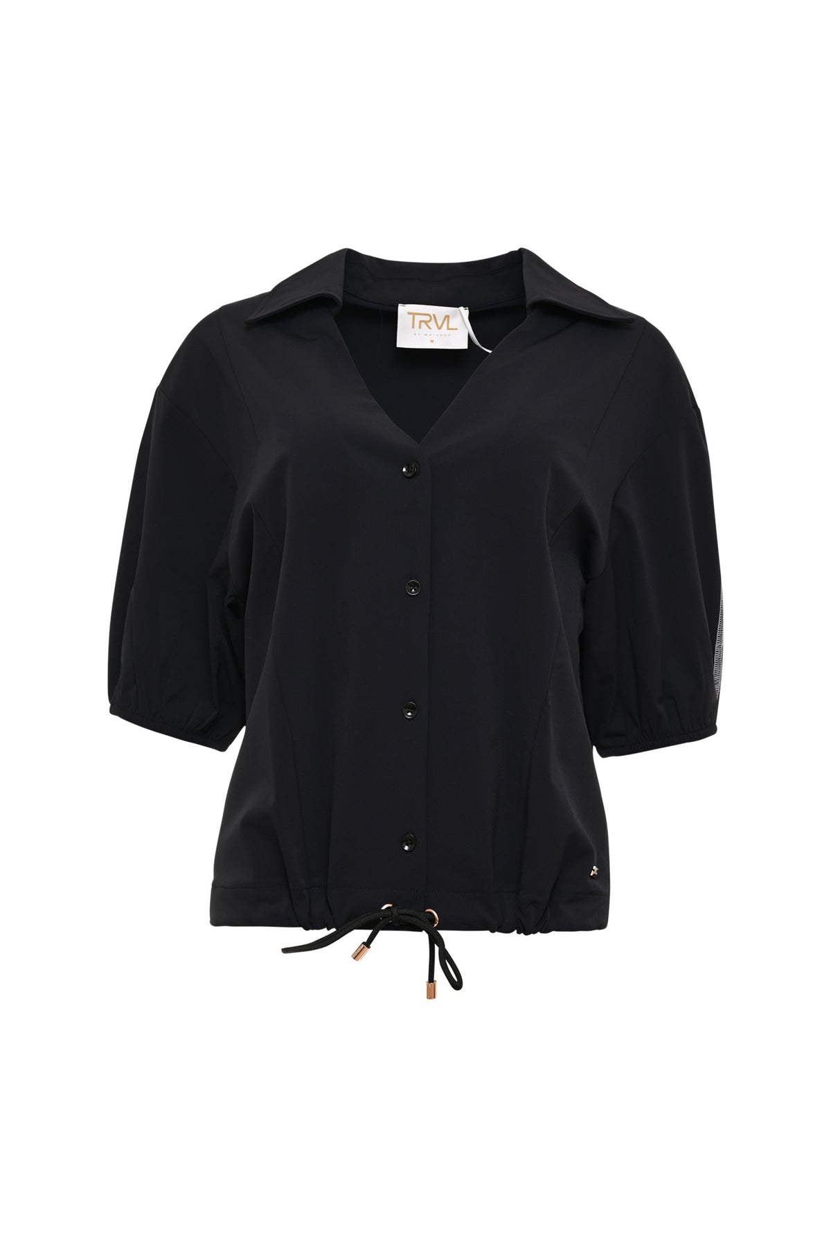 Zwarte reisblouse van Maicazz & Zizo met comfortabele pasvorm, geschikt voor reizen en dagelijks gebruik