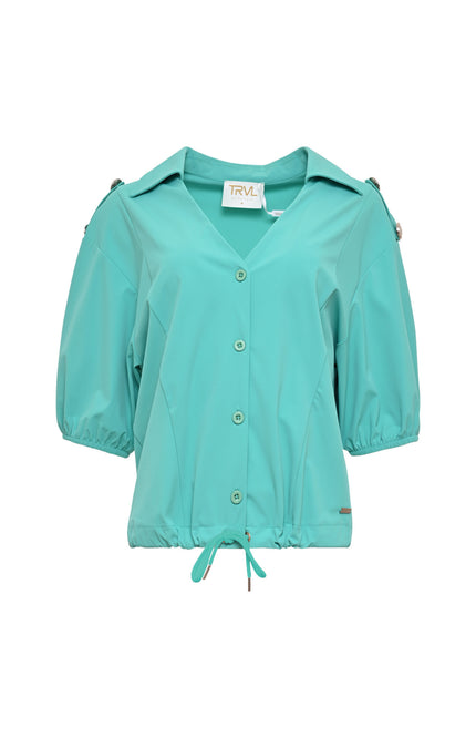 Maicazz Travel Blouse Flixx Bright Aqua Stretchshop.nl