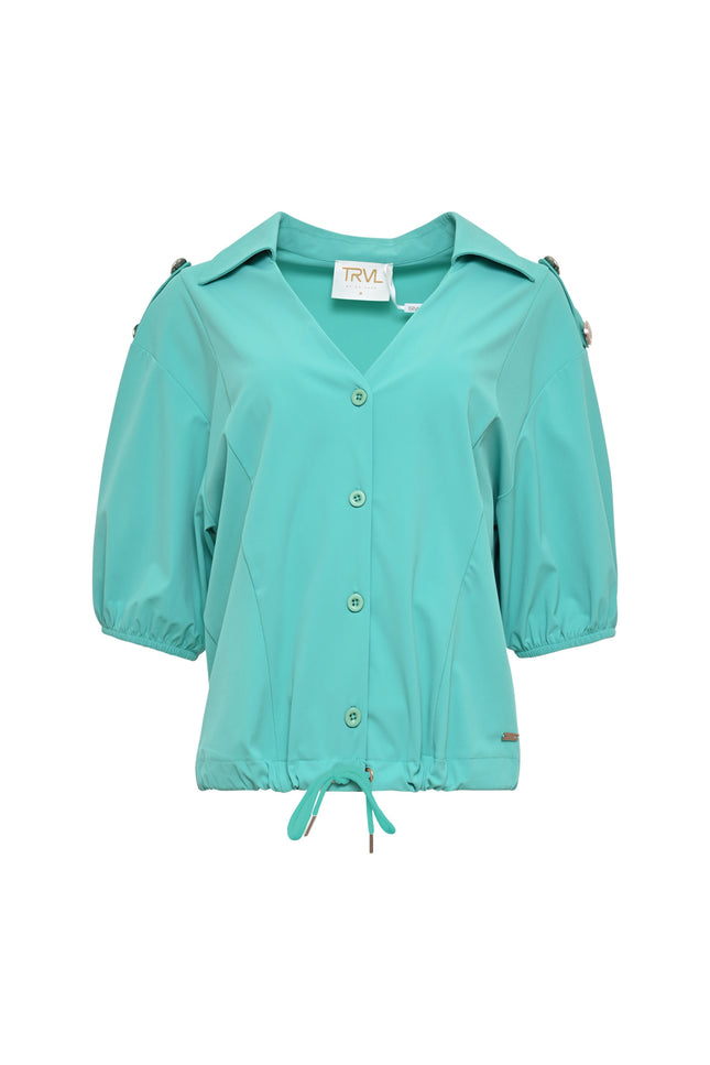 Maicazz Travel Blouse Flixx Bright Aqua Stretchshop.nl