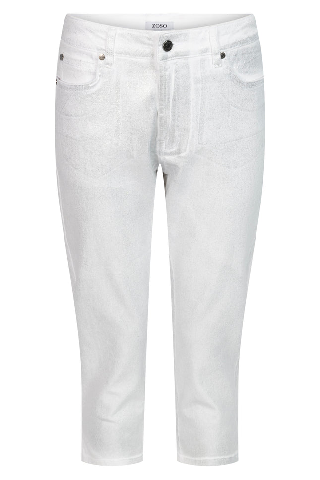 Short capri jeans white maggy242