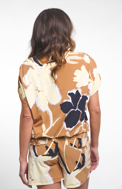 Zoso Travel Blouse Georgina Summer Camel Yellow 262 Stretchshop.nl