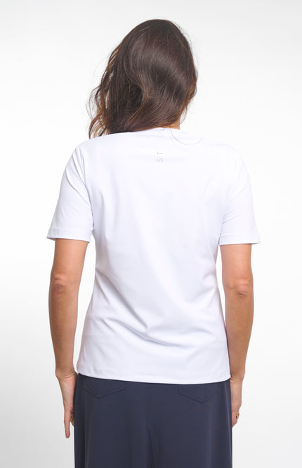 Zoso Travel T-Shirt Jessy White Navy 262 Stretchshop.nl