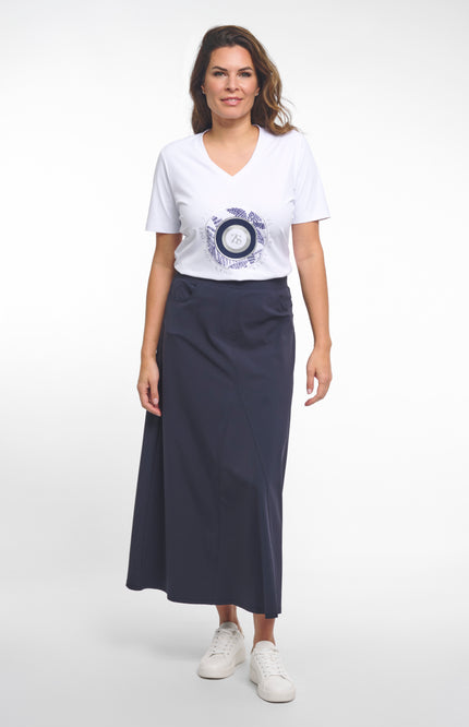 Zoso Travel T-Shirt Jessy White Navy 262 Stretchshop.nl