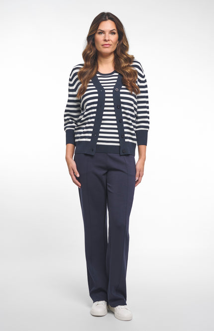 Zoso Vest Monica White Navy 262 Stretchshop.nl