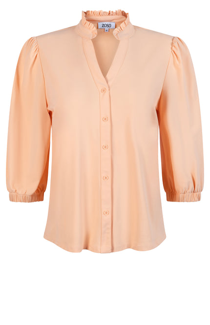 Zoso Travel blouse dylan fancy apricot 242 Stretchshop.nl