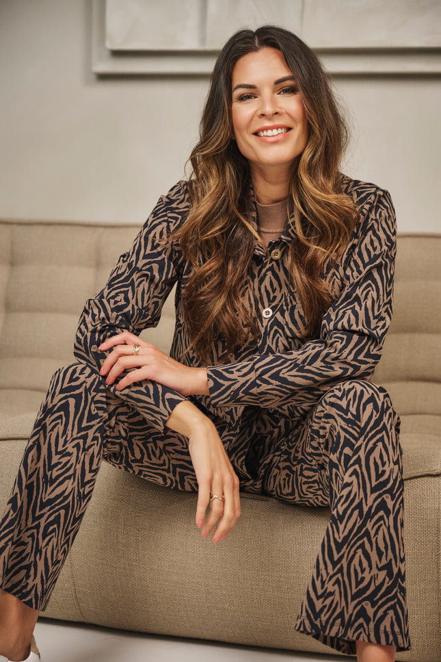 Travel Broek Marceline Mocha Navy 254