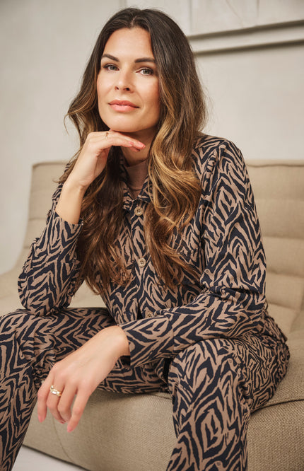 Travel Broek Marceline Mocha Navy 254