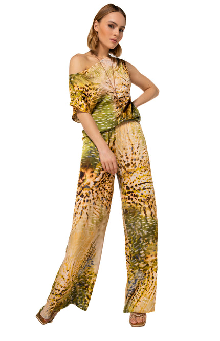 Caroline Biss Broek Safari Print Multi Color 1545-69 Stretchshop.nl