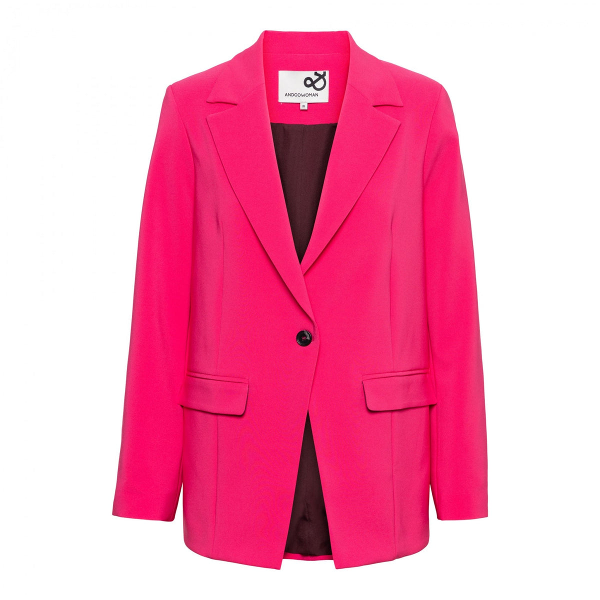 Roze kristallen blazer van &Co Woman met elegante snit en glanzende details, perfect voor stijlvolle gelegenheden.