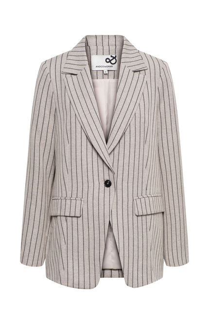 &Co woman Blazer Marina Stripe Sand Multi BZ169 Stretchshop.nl