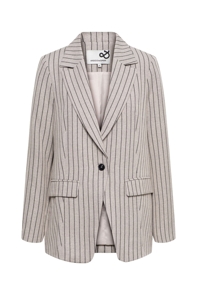 &Co woman Blazer Marina Stripe Sand Multi BZ169 Stretchshop.nl