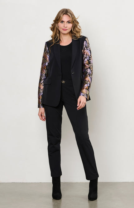 &Co woman Blazer Paree Black Multi BZ176 Stretchshop.nl