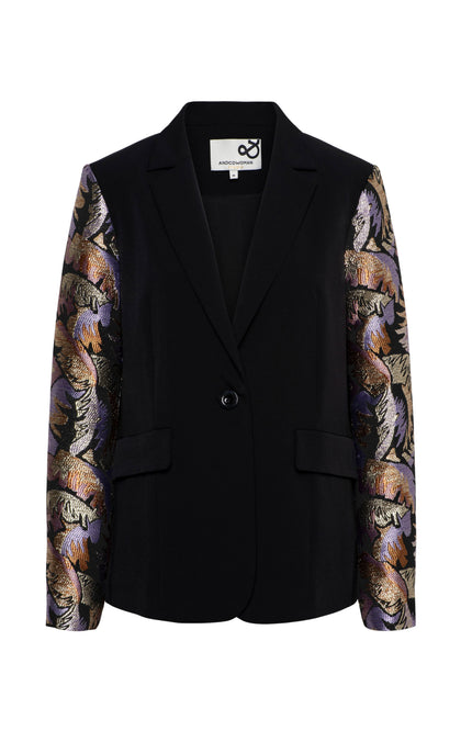 &Co woman Blazer Paree Black Multi BZ176 Stretchshop.nl