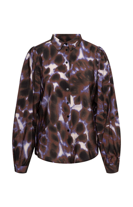 &Co woman Blouse Avin Purple Tie-Dye Iris Multi BL386 Stretchshop.nl