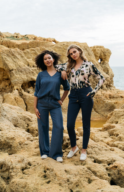 &Co woman Blouse Jennifer Indigo BL346 Stretchshop.nl