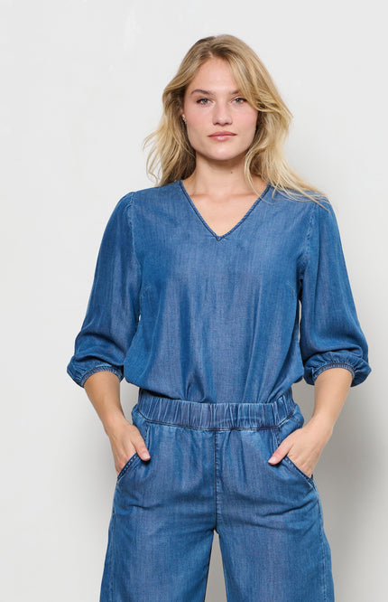 &Co woman Blouse Jennifer Indigo BL346 Stretchshop.nl