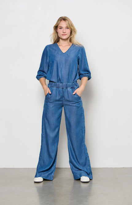 &Co woman Blouse Jennifer Indigo BL346 Stretchshop.nl