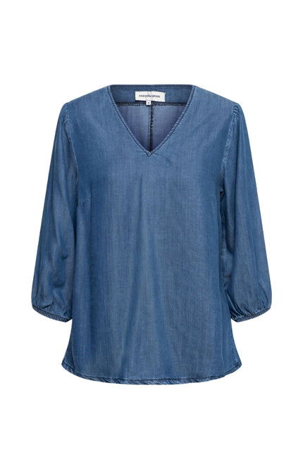 &Co woman Blouse Jennifer Indigo BL346 Stretchshop.nl