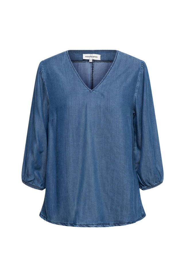 &Co woman Blouse Jennifer Indigo BL346 Stretchshop.nl