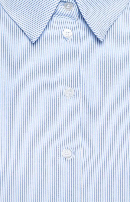 &Co woman Blouse lotte stripe white light blue BL313 Stretchshop.nl