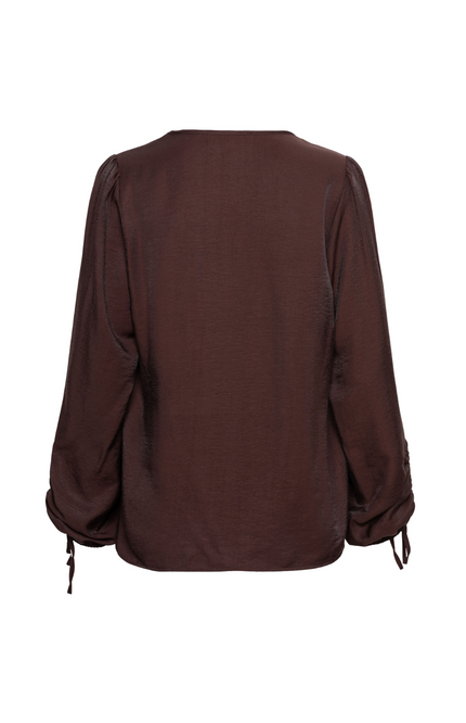 &Co woman Blouse Marbelle Chocolate BL404 Stretchshop.nl
