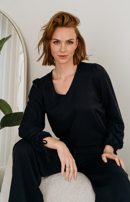 &Co woman Blouse Marbelle Navy BL404 Stretchshop.nl